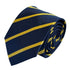 navy dark blue with yellow gold striped tie